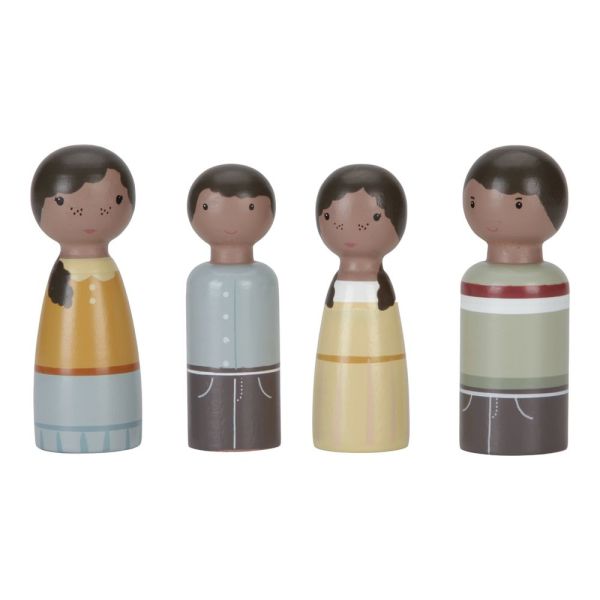 Set 4 poupées en bois Famille Evi pour maison de poupée FSC