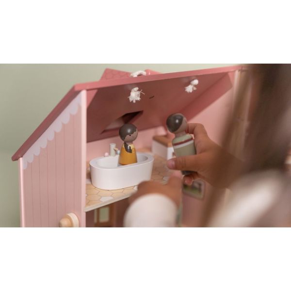 Set 4 poupées en bois Famille Evi pour maison de poupée FSC