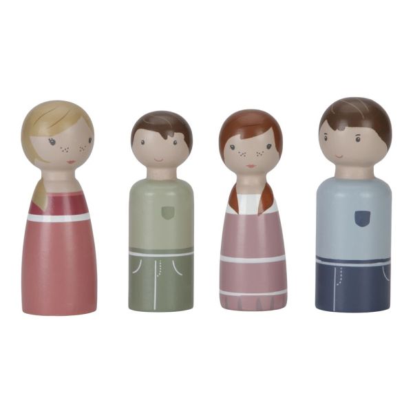 Set 4 poupées en bois Famille Rosa pour maison de poupée FSC