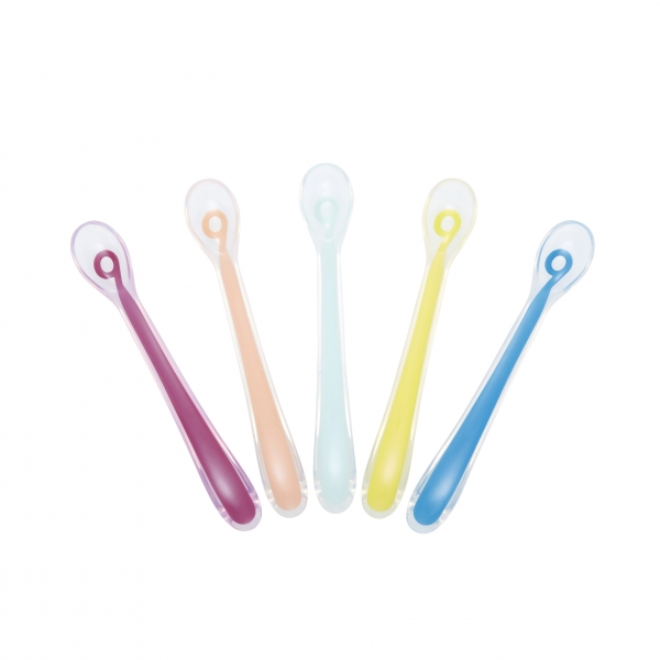 Lot de 5 cuillères silicone 1er âge Baby Spoons
