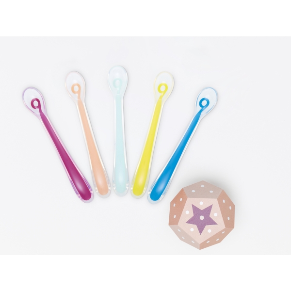 Lot de 5 cuillères silicone 1er âge Baby Spoons