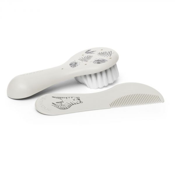 Brosse et peigne bébé Hygge Baby gris