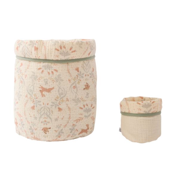 Lot de 2 corbeilles de rangement - Jardin enchanté