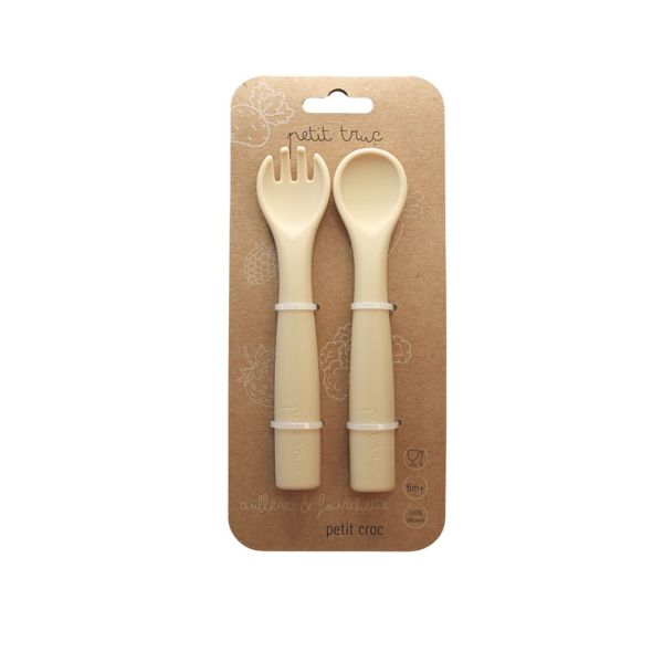 Set de 2 couverts Petit Croc Vanille