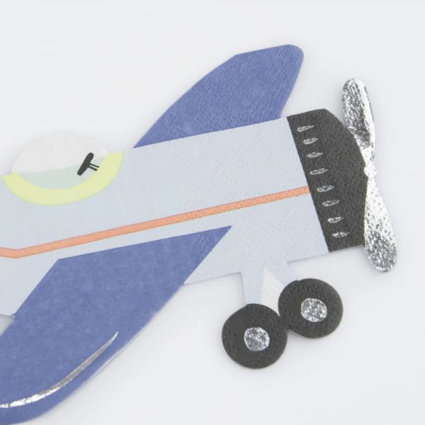 Lot de 16 serviettes Avion