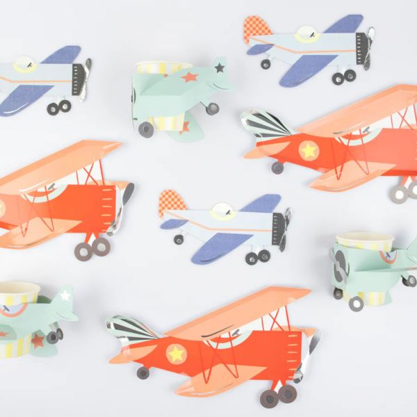Lot de 16 serviettes Avion