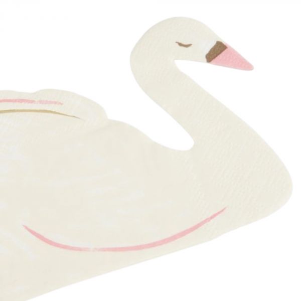 Lot de 16 serviettes Cygne