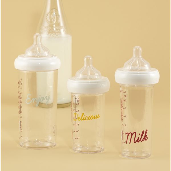 Lot de 3 biberons Enjoy, Delicious, Milk