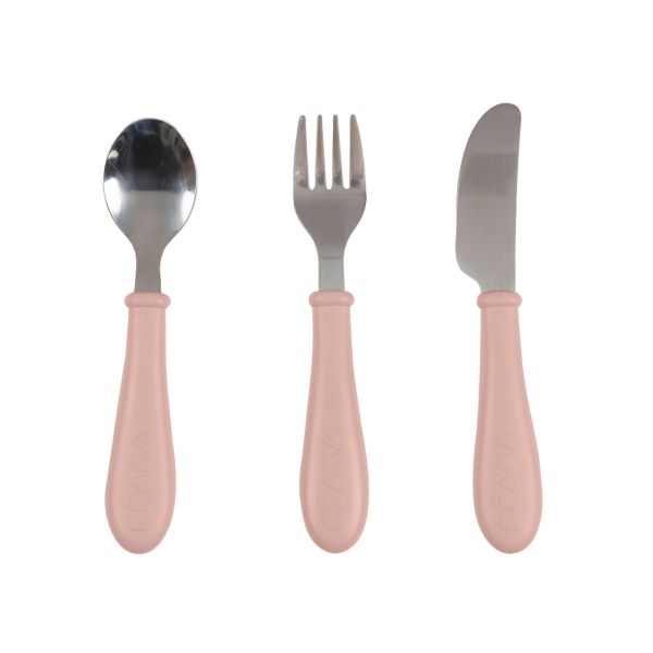 Set de 3 couverts bébé en inox Barbe à papa