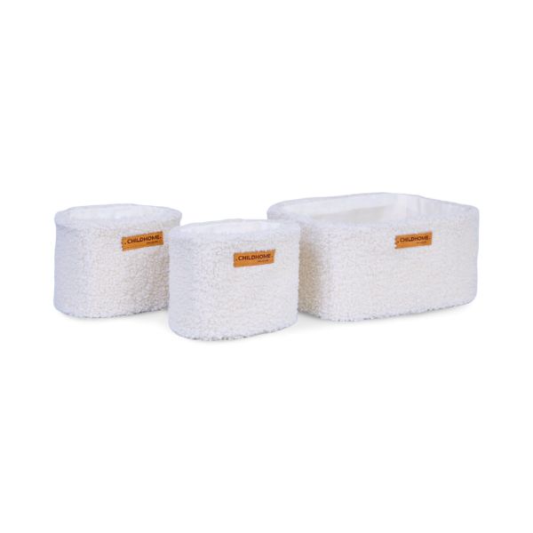 Lot de 3 paniers de rangement à suspendre Teddy Off White