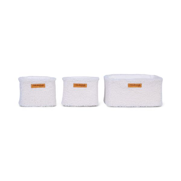 Lot de 3 paniers de rangement à suspendre Teddy Off White