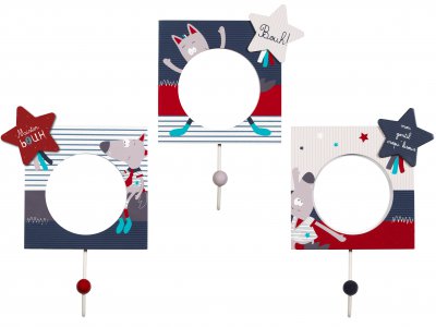 Lot de 3 patères Mister Bouh