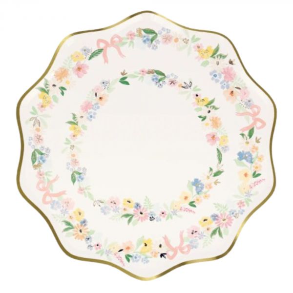 Lot de 8 grandes assiettes Floral
