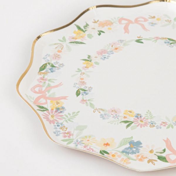 Lot de 8 grandes assiettes Floral