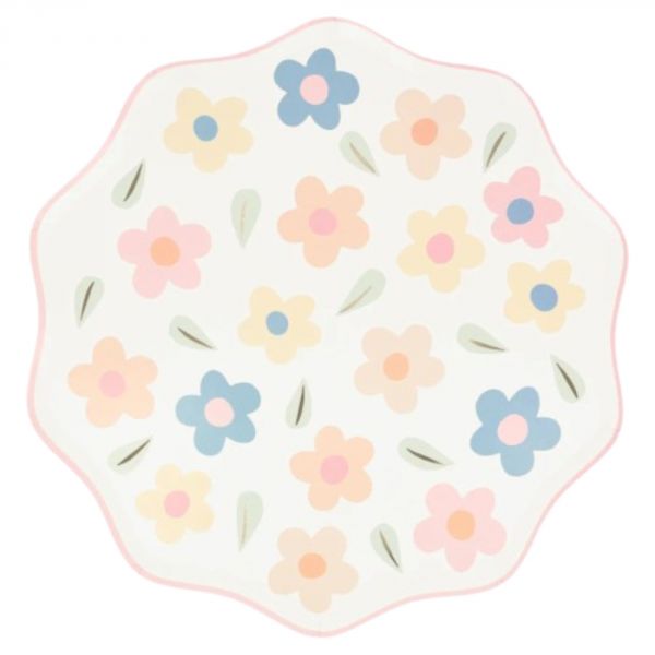 Lot de 8 grandes assiettes Happy Flowers