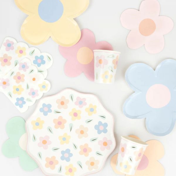 Lot de 8 grandes assiettes Happy Flowers