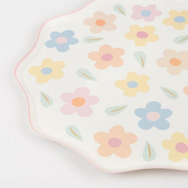 Lot de 8 grandes assiettes Happy Flowers