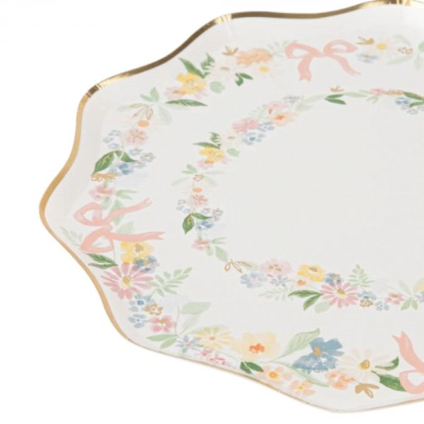 Lot de 8 petites assiettes Floral