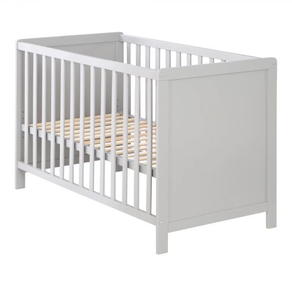 Chambre bébé duo 'Hamburg' taupe 2 en 1 lit bébé 60x120 + commode à langer 2 tiroirs