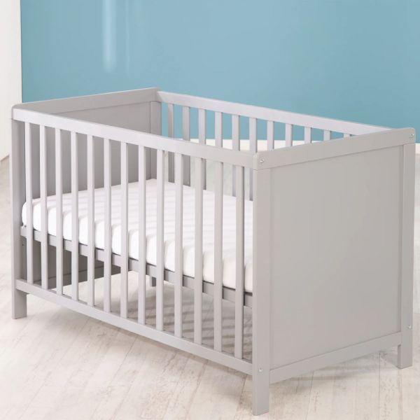 Chambre bébé duo 'Hamburg' taupe 2 en 1 lit bébé 60x120 + commode à langer 2 tiroirs