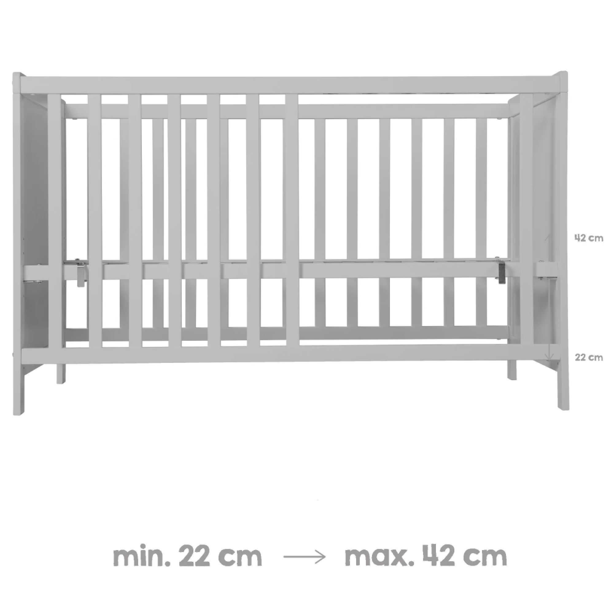 ROBA Lit Bébé Cabane 60x120 cm + Plan et Matelas à langer