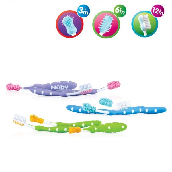 Set évolutif brosse à dents (3 étapes) Nuby