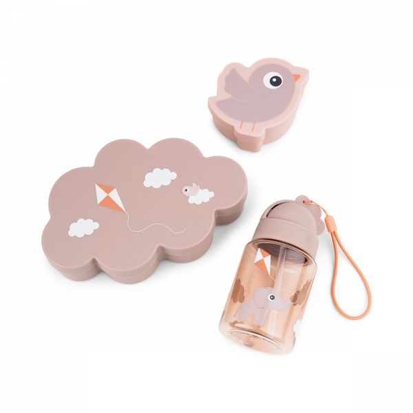 Set gourde et boîtes à goûter Playground rose