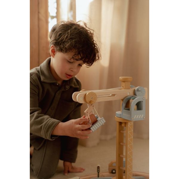 Set grue et chantier de construction en bois FSC