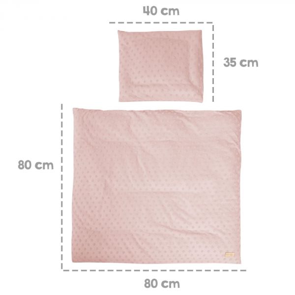 Parure de lit 80 x 80 cm 2 pièces rose/mauve