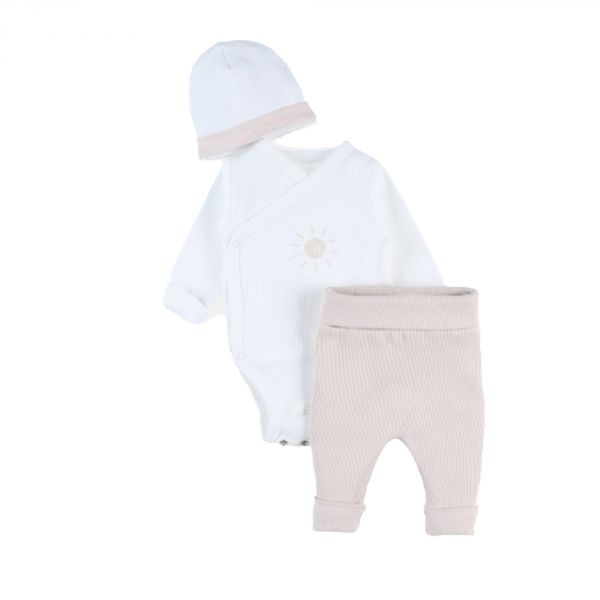 Set de 3 essentiel rose et blanc 1 mois