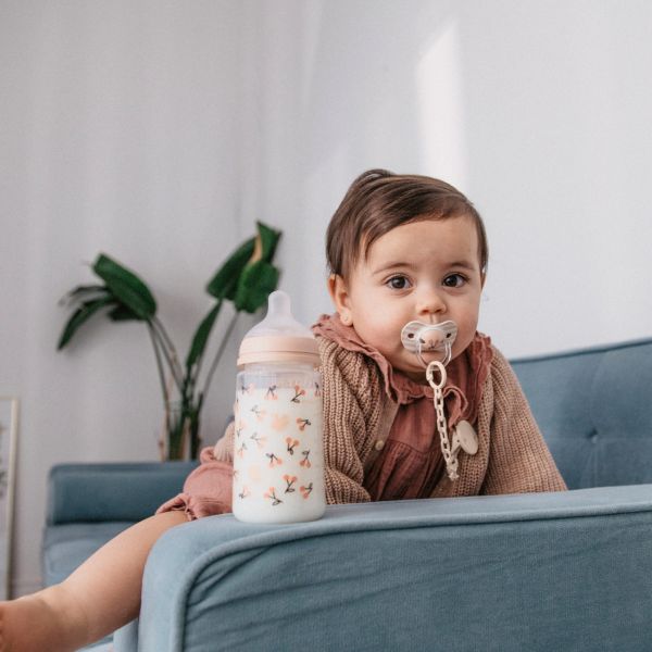 Coffret nouveau-né bébé Birdies avec biberons et sucette SX Pro Rose