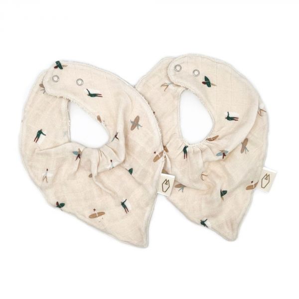 Lot de 2 bavoirs bandanas Mael Waikiki