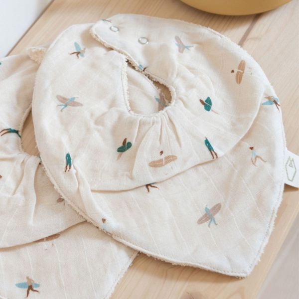 Lot de 2 bavoirs bandanas Mael Waikiki
