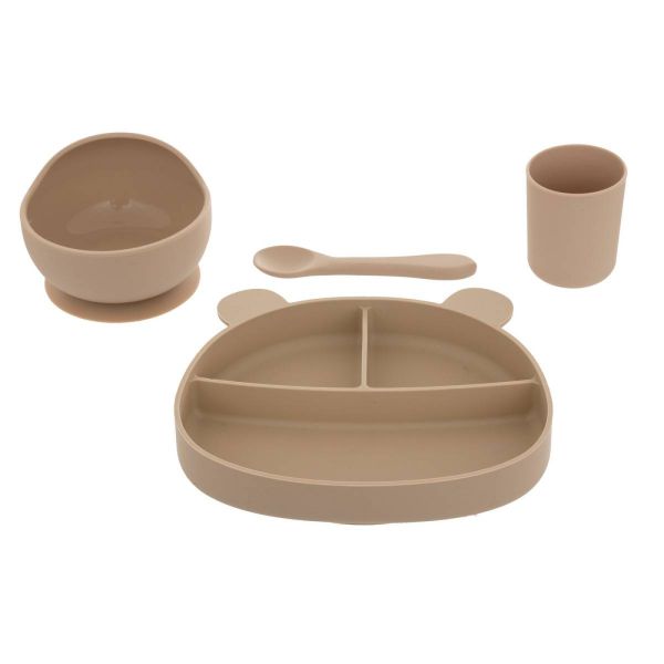 Set repas enfant 4 pièces en silicone Ours
