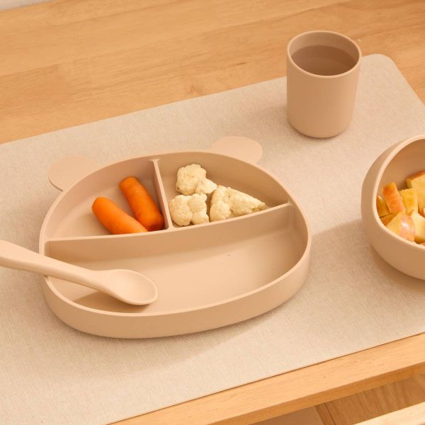 Set repas enfant 4 pièces en silicone Ours