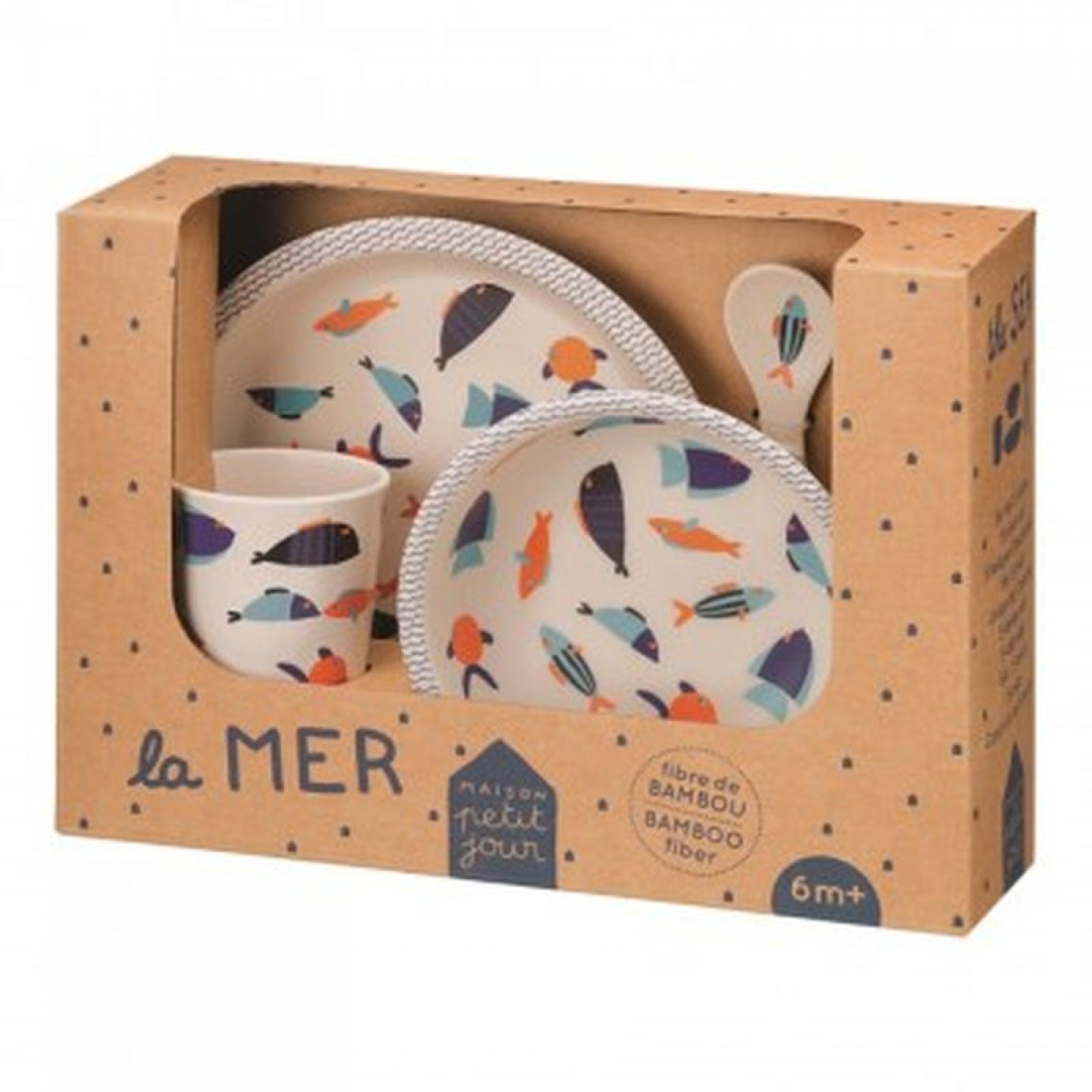 Petit Jour Paris Coffret repas 5 pièces bambou La mer Made In Bébé