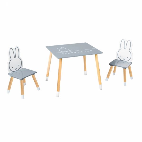 Set d'une table et de deux chaises enfants Miffy