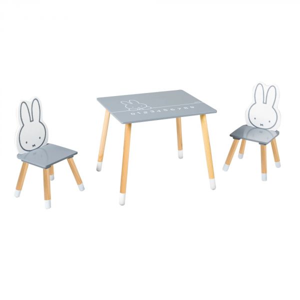 Set d'une table et de deux chaises enfants Miffy