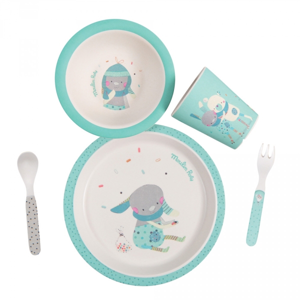 Moulin Roty Coffret Repas Bebe Bleu Les Jolis Trop Beaux Made In Bebe