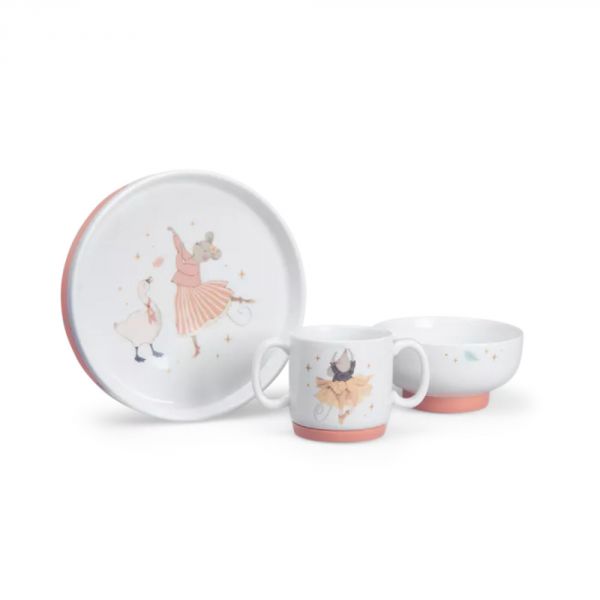 Set vaisselle 3 pièces en porcelaine La petite école de danse