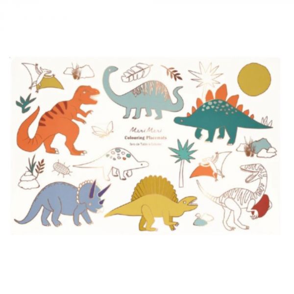 Sets de table à colorier Dinosaures