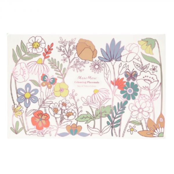 Sets de table à colorier Papillons et Fleurs