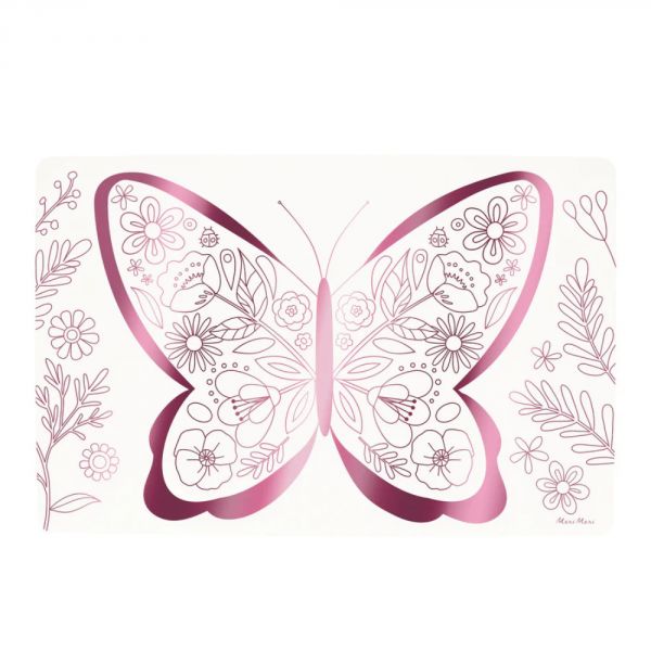 Sets de table à colorier Papillons et Fleurs