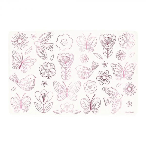 Sets de table à colorier Papillons et Fleurs