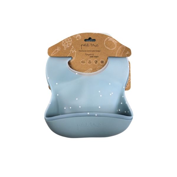 Lot de 2 bavoirs silicone avec Rebords , collection Petit Miam Blueberry