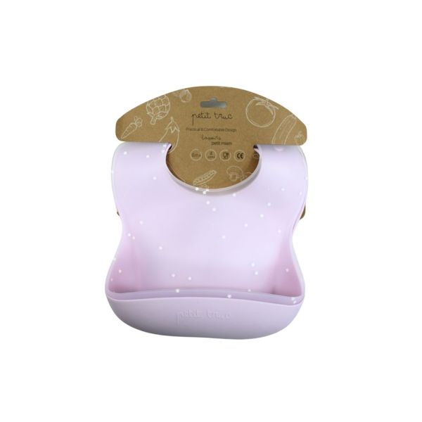 Lot de 2 bavoirs silicone avec Rebords , collection Petit Miam Marshmallow