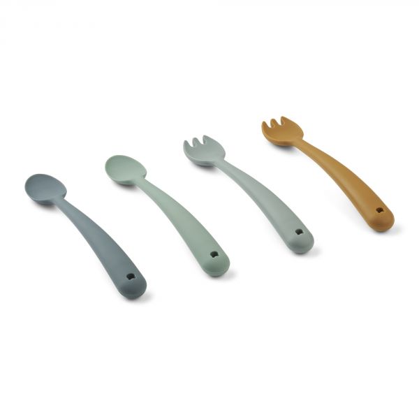 Lot de 4 couverts Shea Whale blue multi mix