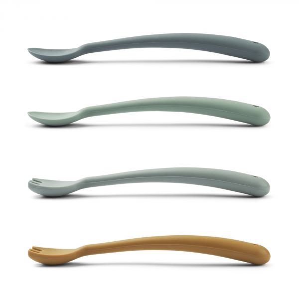 Lot de 4 couverts Shea Whale blue multi mix