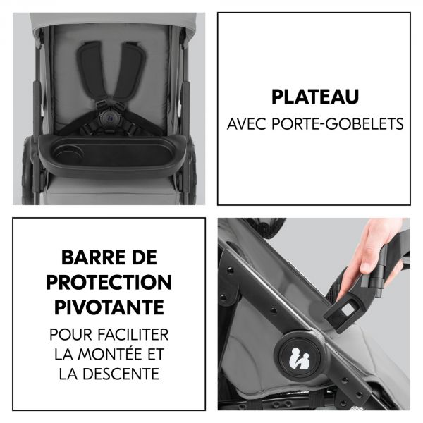 Poussette 4 roues Shop N Care Grey