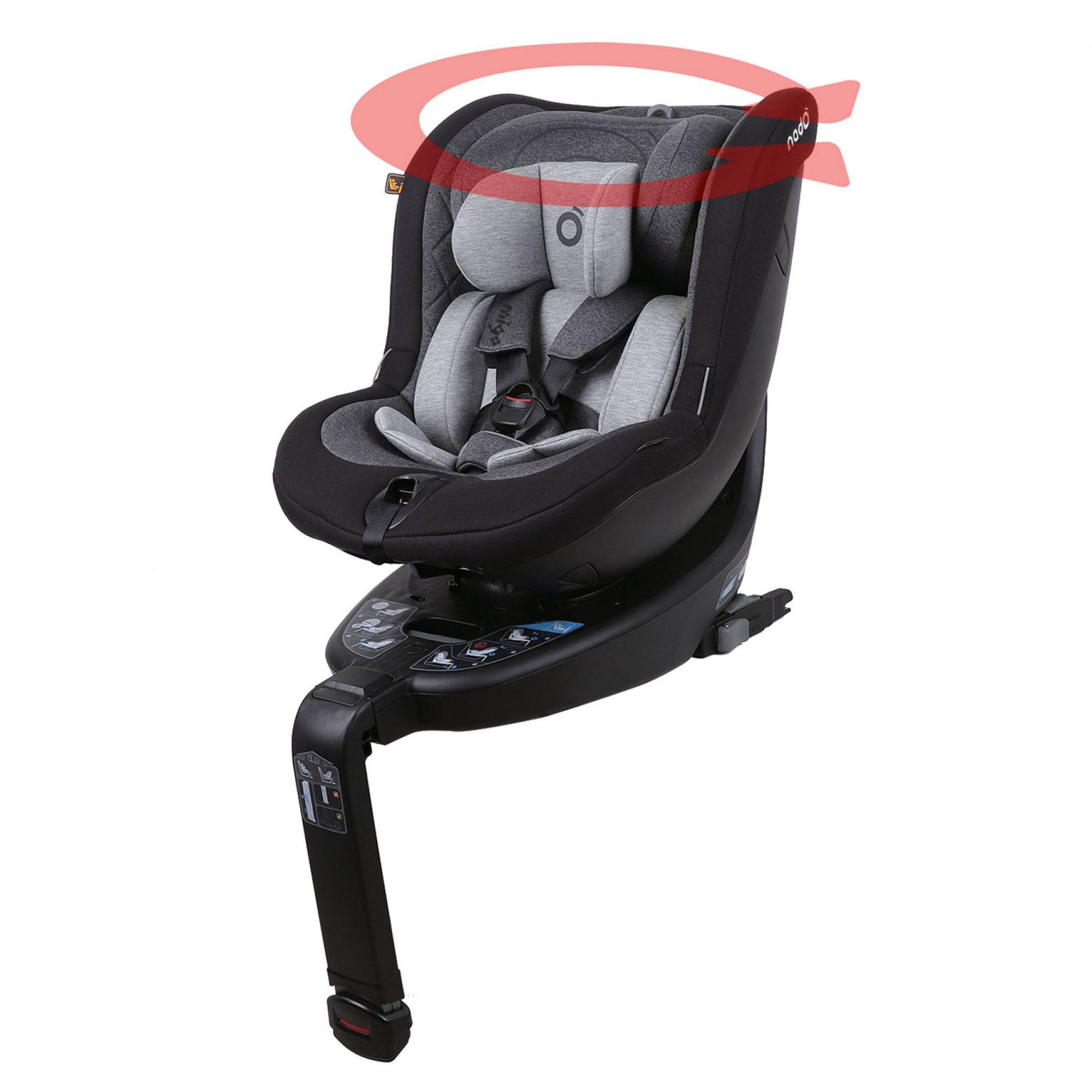 Siège auto pivotant o3 lite 360° isofix noir 40-105 cm i-size de